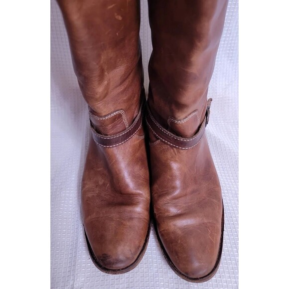 FRYE Shirley 77745 Brown Leather Equestrian Riding Boots Women's 7.5 - Picture 5 of 11